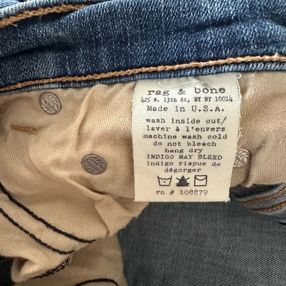 Rag & Bone Preston Blue Skinny Jeans 29 - Picture 2 of 5